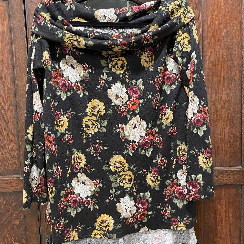 blueheaven, soft, off the shoulders top.  Polyester/spandex.  Size s/m